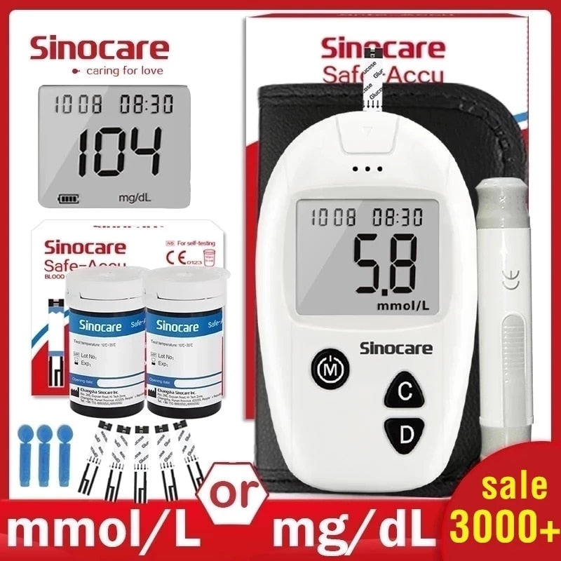 Sinocare Safe-Accu Medidor de Glicemia - Comppani